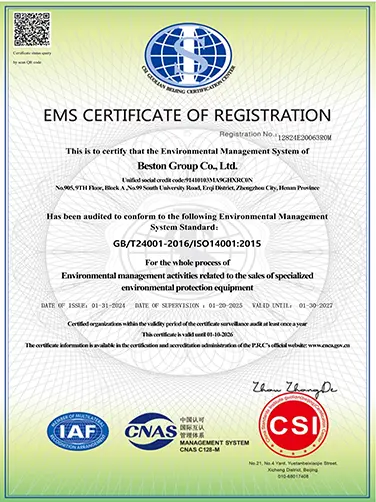 Certificado de Servicios de Emergencia del Beston Group