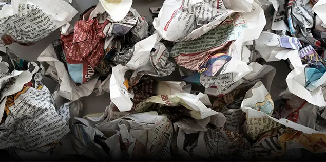 Papel de Periódico Reciclado para la Producción de Bandejas de Huevos