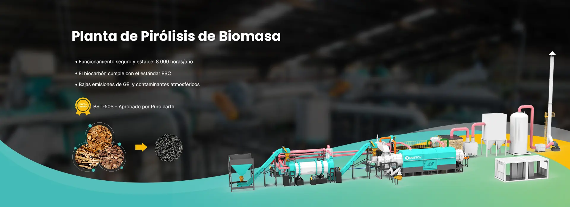 Planta de Pirólisis de Biomasa Banner