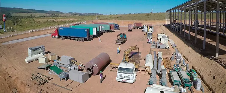 Sitio del proyecto de pirólisis en Brasil